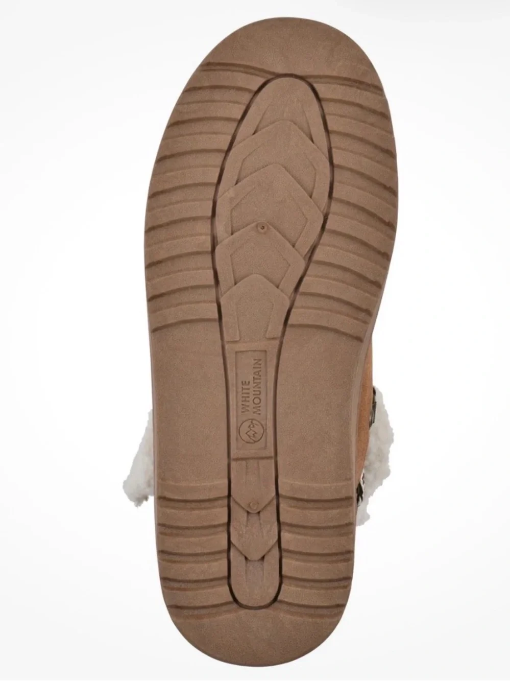White Mountain Tan Faux-Suede Sherpa-Lined Ankle Boot with Braided Laces